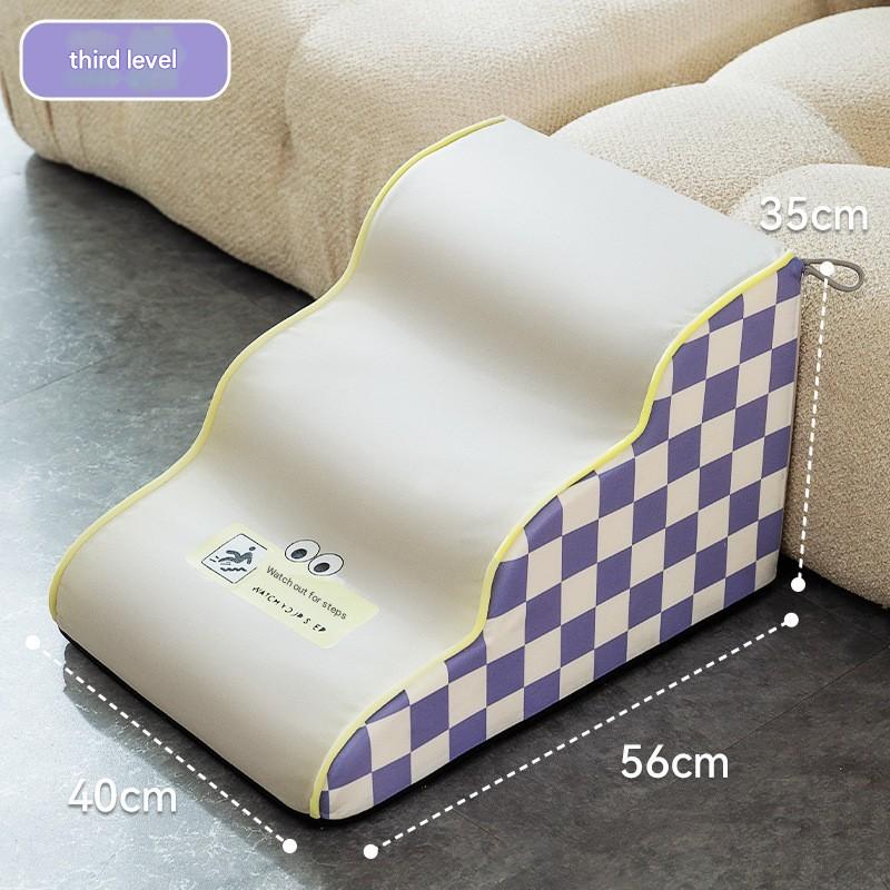 Cute Bee & Bunny Pet Stairs | Wave Design Pet Ramp for Small Dogs, Senior Pets & Cats | Anti-Slip, Washable, Orthopedic Support