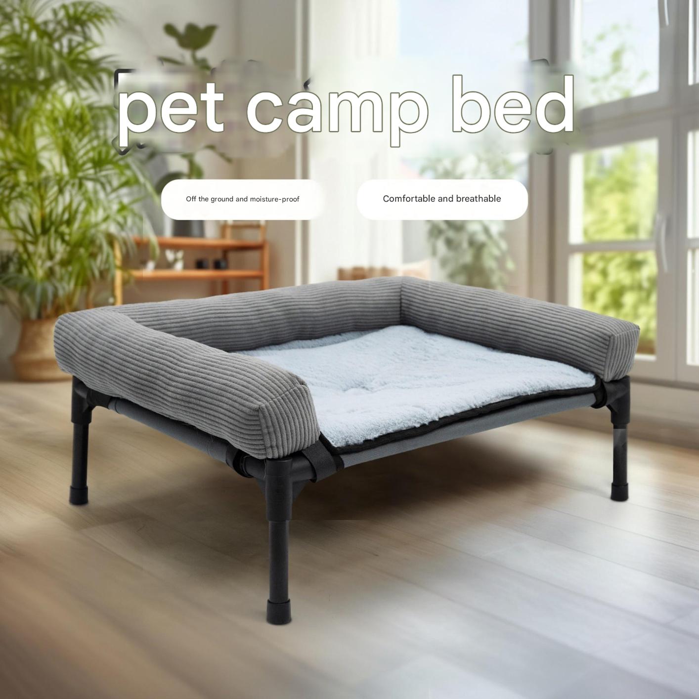 Winter Warmth Elevated Dog Bed with Detachable Pillow | Washable, Waterproof Pet Bed for Cold Weather | Elevated Pet Bed for All Sizes