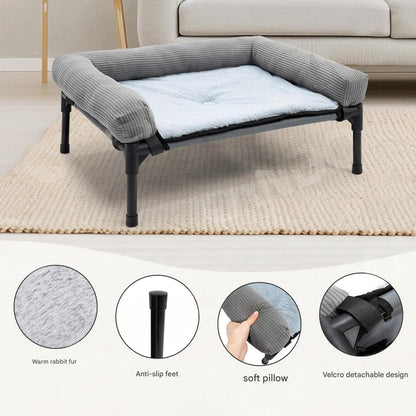 Winter Warmth Elevated Dog Bed with Detachable Pillow | Washable, Waterproof Pet Bed for Cold Weather | Elevated Pet Bed for All Sizes