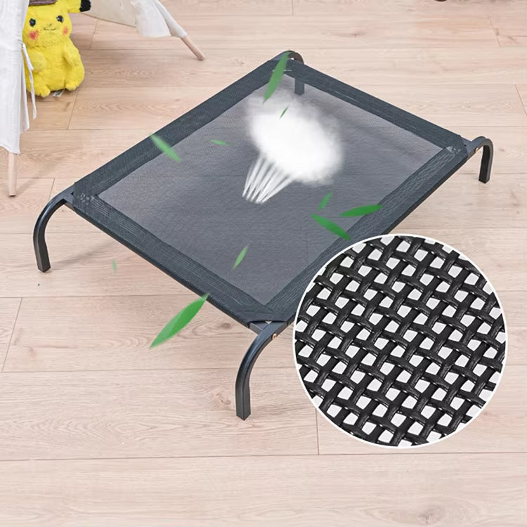 Four-Season Elevated Dog Bed | Chew-Resistant, Breathable & Washable Raised Pet Cot for Large Dogs | Waterproof & Anti-Slip Outdoor Pet Bed