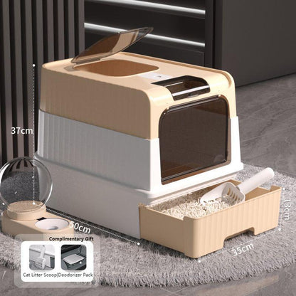 Multi-Function Drawer Cat Litter Box with UV Sterilizer | Enclosed & Odor-Free for Large Cats, Pet Shops & Veterinary Use