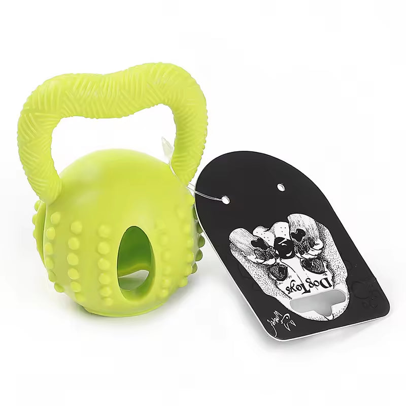 Durable TPR Dog Toy with Pull Ring | Interactive Chew & Treat Dispensing Cheese Ball | Dental Care & IQ Training for Dogs