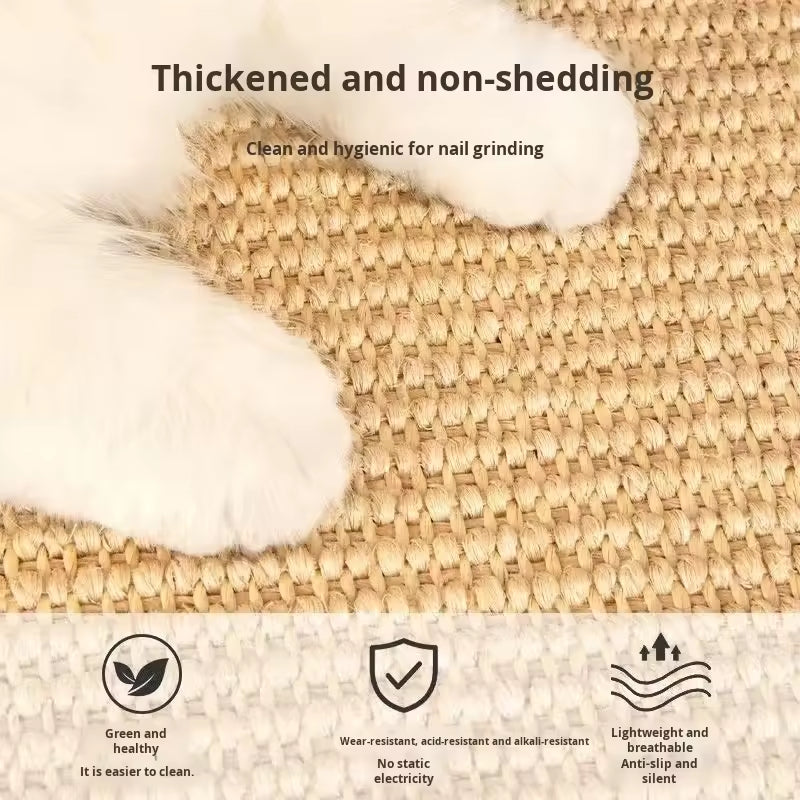 Wall-Mounted Sisal Cat Scratcher Pad | No-Shed Scratch Board Protector for Sofa & Furniture | Durable, Washable Cat Claw Mat – Multiple Sizes