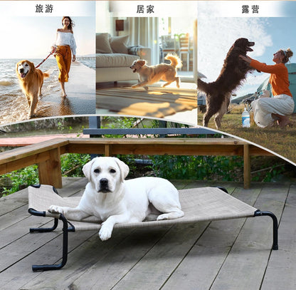 Outdoor & Indoor Elevated Dog Bed | Teslin Breathable Cooling Pet Cot for Medium & Large Dogs | Chew-Resistant, Heavy-Duty & Easy to Clean