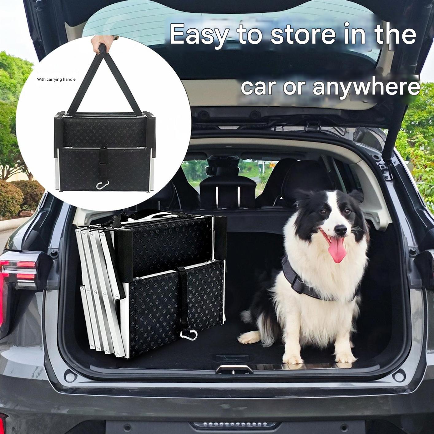 Portable Aluminum Folding Dog Ladder & Pet Stairs for Cars, SUVs, Trucks & Home | Heavy-Duty, Non-Slip, Travel-Friendly Ramp for Large Dogs