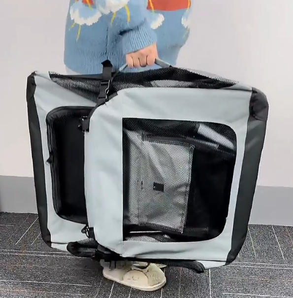 Breathable Foldable Pet Travel Carrier | Large Portable Dog & Cat Crate for Outdoor Trips & Car Use