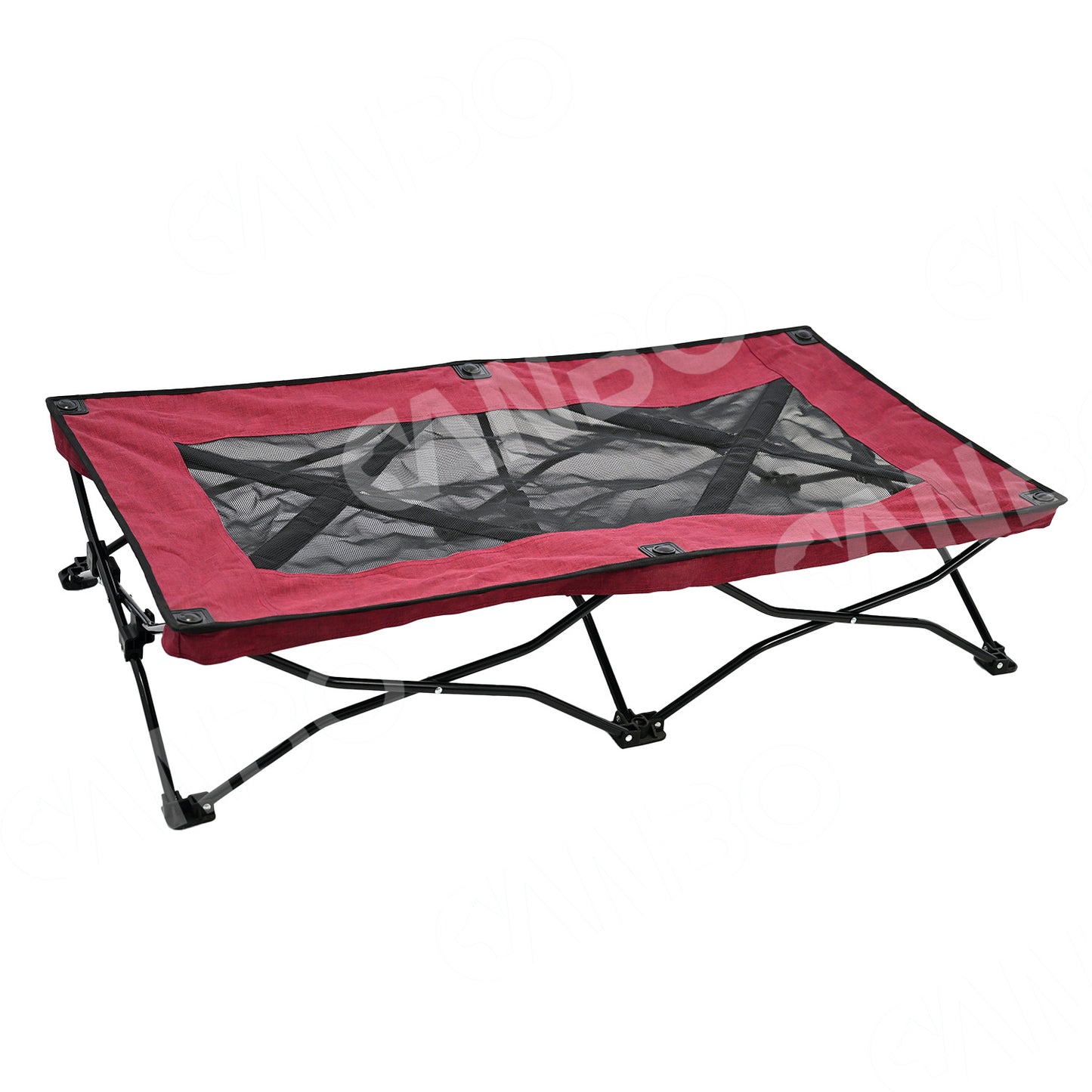 All-Season Elevated Dog Camping Bed | Foldable Breathable Outdoor Pet Cot with Teslin Mesh & Oxford Fabric for Large Dogs