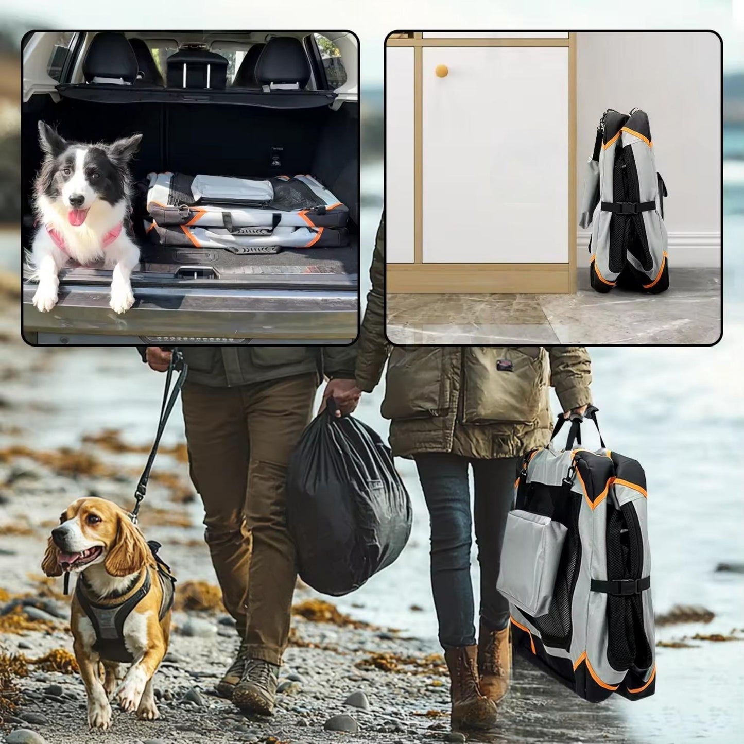 Foldable Outdoor Car Pet Crate | Extra Large Portable Dog Travel Kennel | Collapsible Cat & Dog Carrier for Car, Home & Outdoor Use