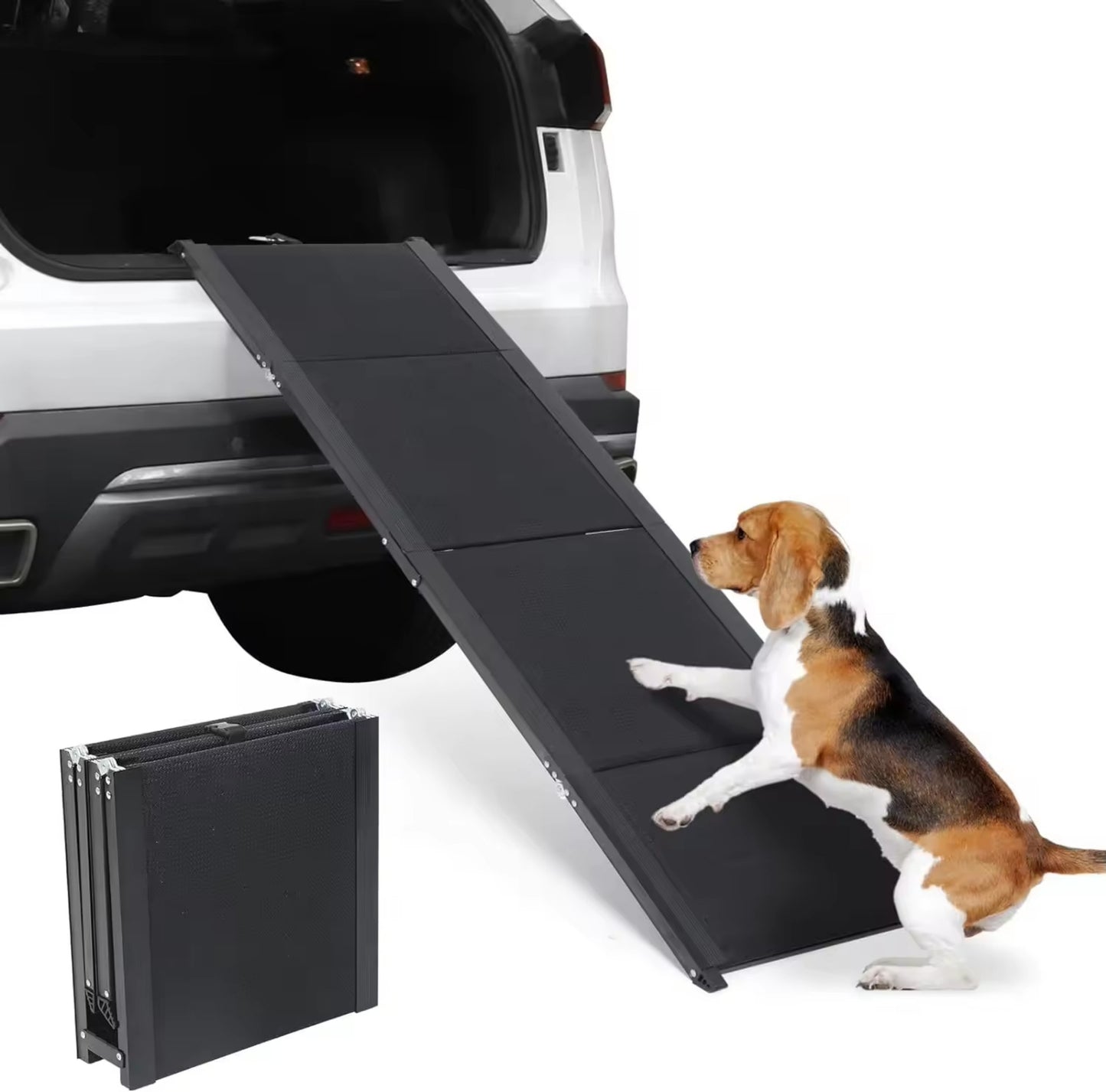 Foldable Car Dog Ramp | Anti-Slip Oxford Cloth Pet Ladder | Portable Dog Stairs for Cars, SUVs & Home | Heavy-Duty Pet Ramp up to 150 lbs