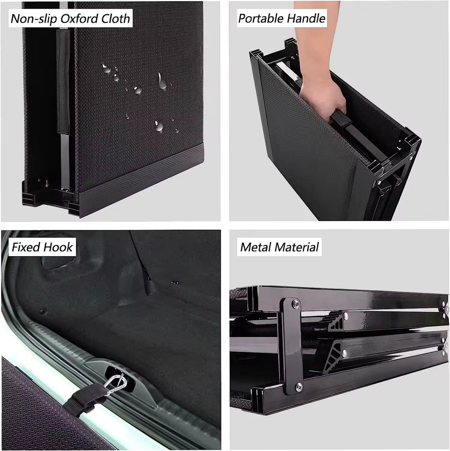 Foldable Car Dog Ramp | Anti-Slip Oxford Cloth Pet Ladder | Portable Dog Stairs for Cars, SUVs & Home | Heavy-Duty Pet Ramp up to 150 lbs