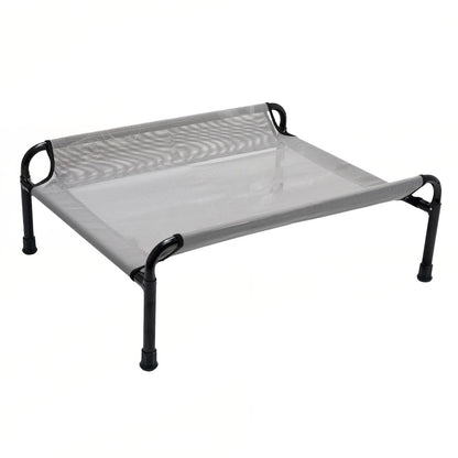 Durable Iron Frame Elevated Pet Bed | Tear-Resistant Textiline Fabric for Large Dogs | Elevated Outdoor Pet Bed