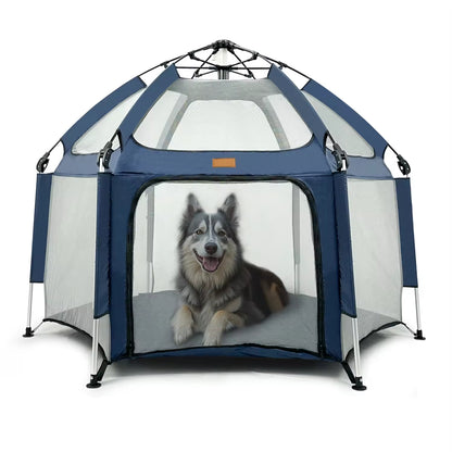 Breathable Customizable Outdoor Quick-Setup Foldable Playpen Tent for Pets & Kids | Portable, Anti-Bite, Visual Dog Tent for Indoor & Outdoor Use
