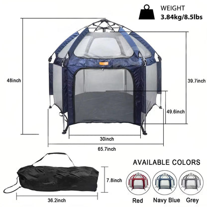 Breathable Customizable Outdoor Quick-Setup Foldable Playpen Tent for Pets & Kids | Portable, Anti-Bite, Visual Dog Tent for Indoor & Outdoor Use