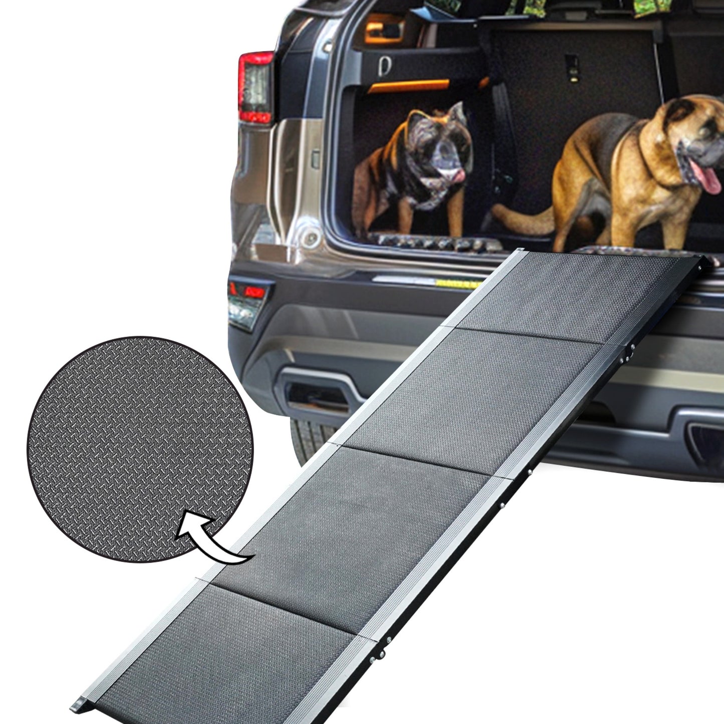 Foldable Car Dog Ramp | Anti-Slip Oxford Cloth Pet Ladder | Portable Dog Stairs for Cars, SUVs & Home | Heavy-Duty Pet Ramp up to 150 lbs