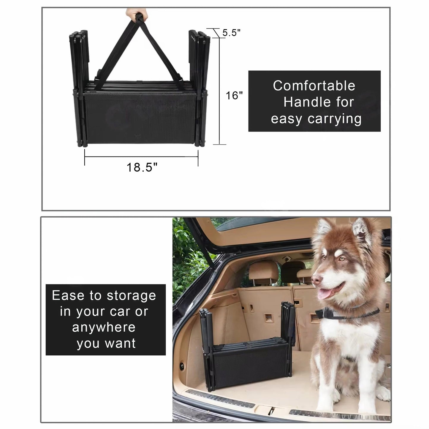 Heavy-Duty Folding Dog Stairs – Portable Pet Ramp Ladder for Cars, SUVs & Trucks | Metal Frame, Anti-Slip, Easy Storage