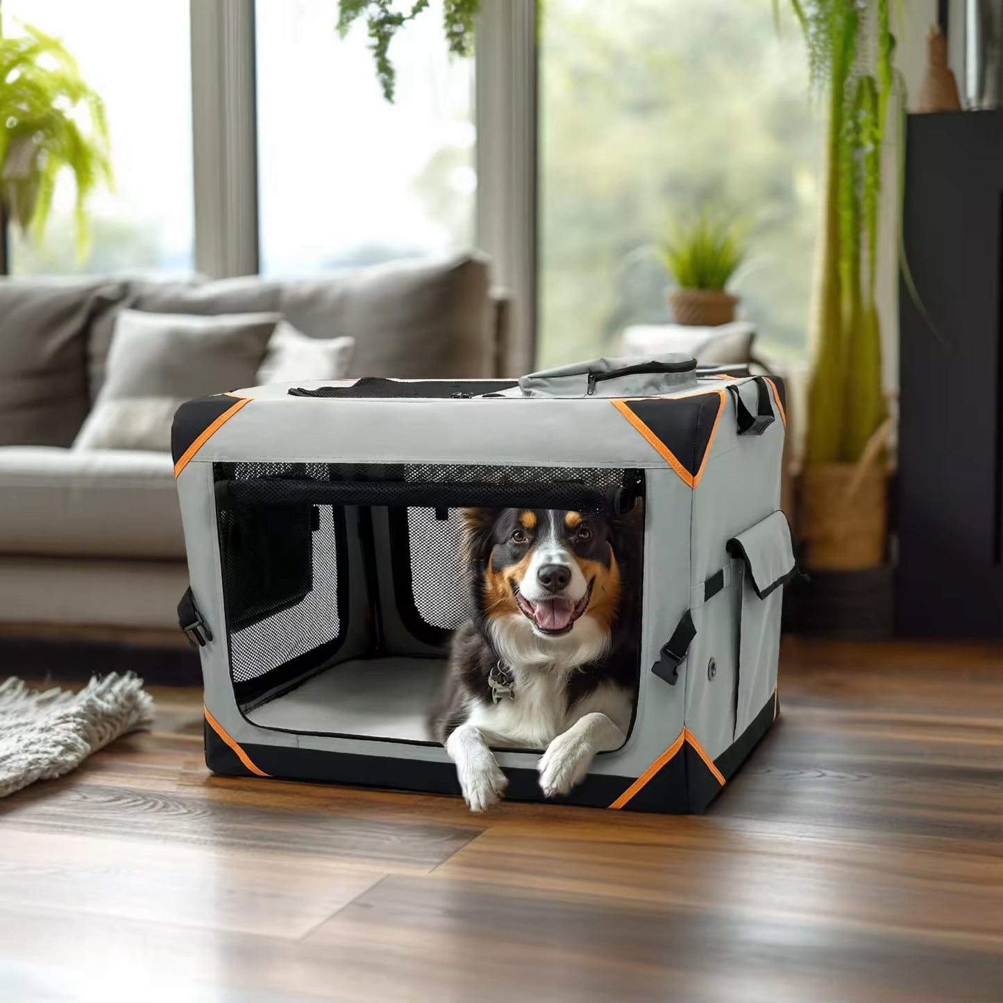 Foldable Outdoor Car Pet Crate | Extra Large Portable Dog Travel Kennel | Collapsible Cat & Dog Carrier for Car, Home & Outdoor Use