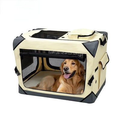 Foldable Outdoor Car Pet Crate | Extra Large Portable Dog Travel Kennel | Collapsible Cat & Dog Carrier for Car, Home & Outdoor Use