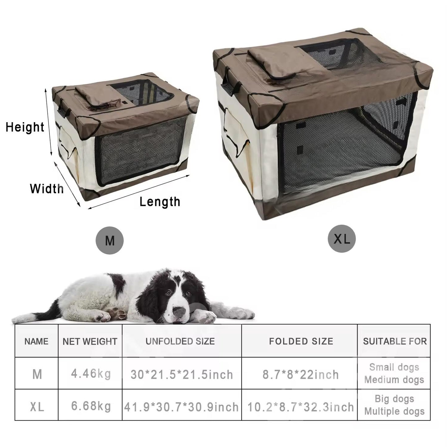 Portable Foldable Pet Travel Crate | Handheld Dog & Cat Carrier | Indoor & Outdoor Pet Cage | Cross-Border Travel Kennel