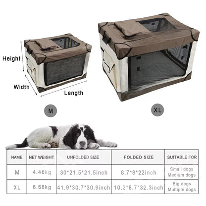 Portable Foldable Pet Travel Crate | Handheld Dog & Cat Carrier | Indoor & Outdoor Pet Cage | Cross-Border Travel Kennel