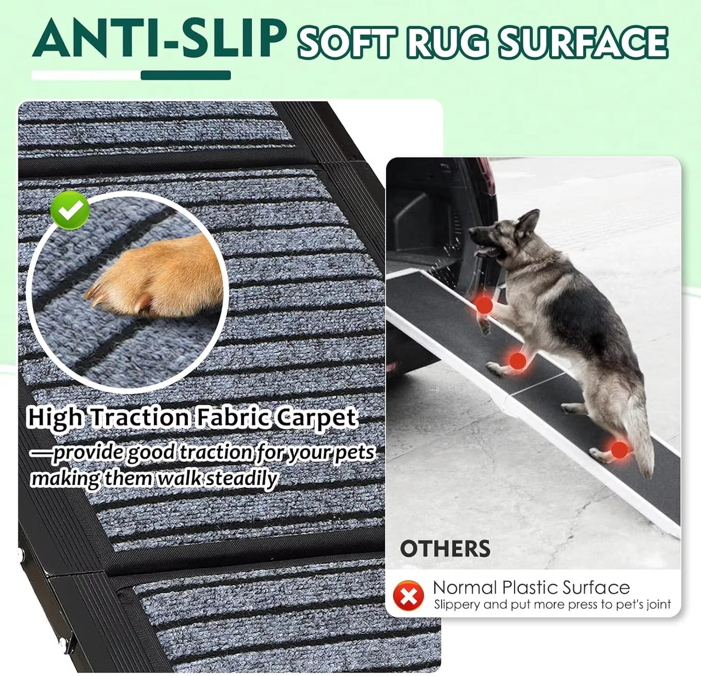 Foldable Felt Dog Car Ramp | Portable Non-Slip Pet Ladder for SUVs, Trucks & Indoor Use