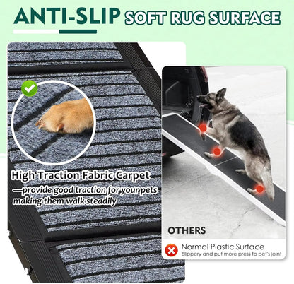Foldable Felt Dog Car Ramp | Portable Non-Slip Pet Ladder for SUVs, Trucks & Indoor Use