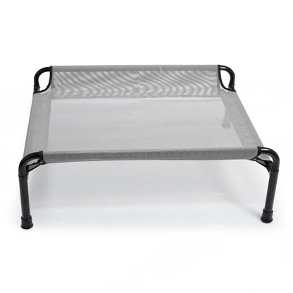 Durable Iron Frame Elevated Pet Bed | Tear-Resistant Textiline Fabric for Large Dogs | Elevated Outdoor Pet Bed
