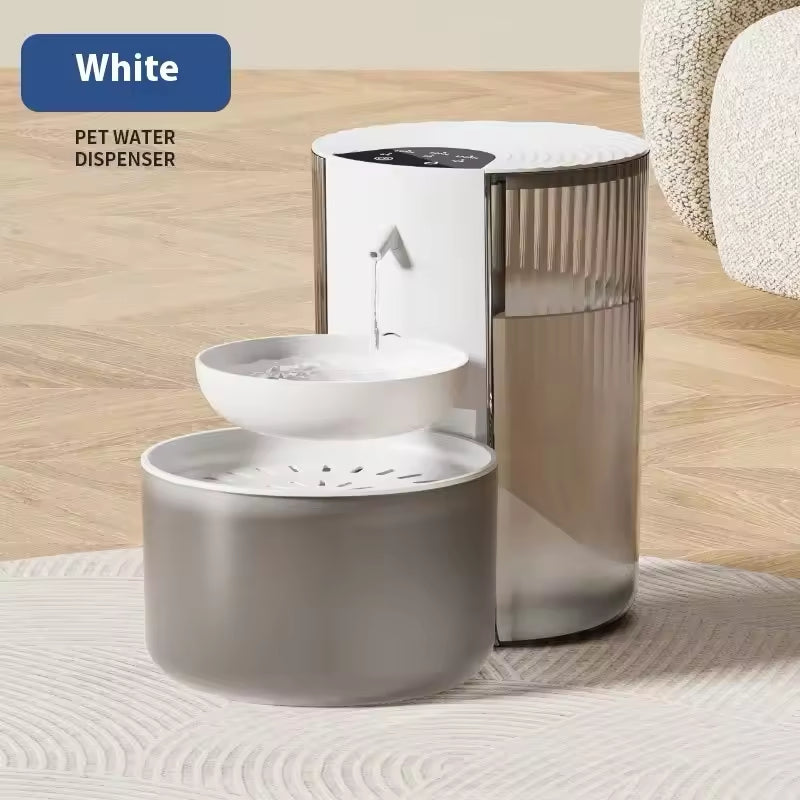 Smart Pet Water Dispenser with Clean & Dirty Water Separation | Automatic Pet Water Fountain with Wireless Charging | 3L Capacity for Cats & Dogs