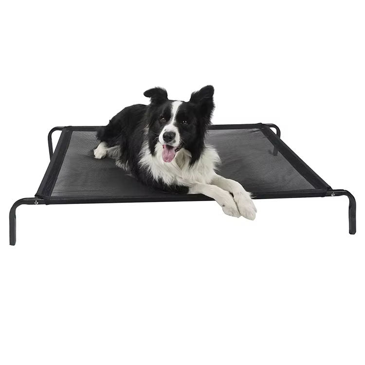 Four-Season Elevated Dog Bed | Chew-Resistant, Breathable & Washable Raised Pet Cot for Large Dogs | Waterproof & Anti-Slip Outdoor Pet Bed