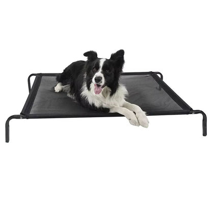 Four-Season Elevated Dog Bed | Chew-Resistant, Breathable & Washable Raised Pet Cot for Large Dogs | Waterproof & Anti-Slip Outdoor Pet Bed
