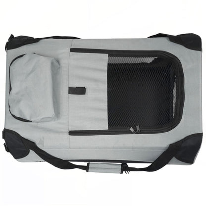 Breathable Foldable Pet Travel Carrier | Large Portable Dog & Cat Crate for Outdoor Trips & Car Use