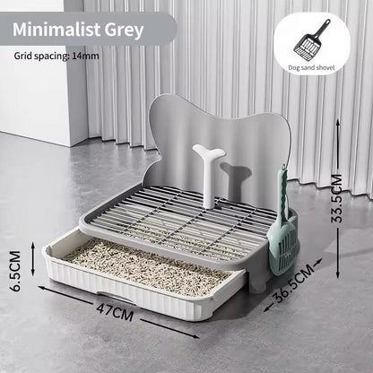 Durable Drawer-Style Dog Toilet with Iron Grid | Easy to Clean, Hygienic Pet Potty Trainer