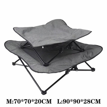 Foldable Elevated Dog Bed | Washable Oxford Cloth Pet Cot | Sturdy Iron Frame Dog Lounger for Indoor & Outdoor Use