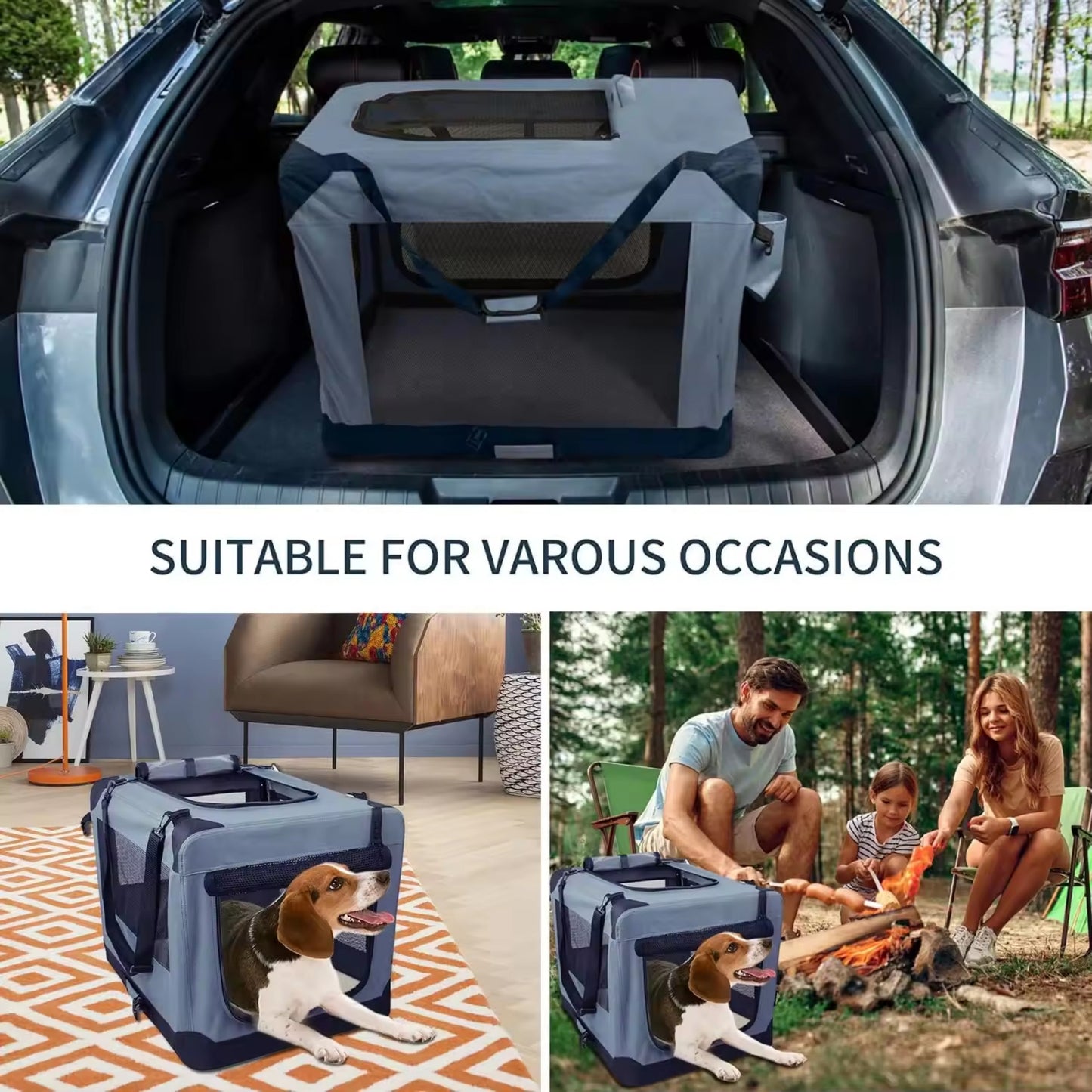 PHH-PC05 Portable Pet Crate | Foldable Dog & Cat Tent Kennel | Travel Carrier for Pets