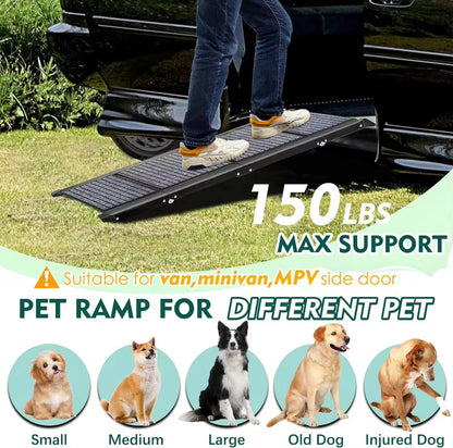 Foldable Felt Dog Car Ramp | Portable Non-Slip Pet Ladder for SUVs, Trucks & Indoor Use