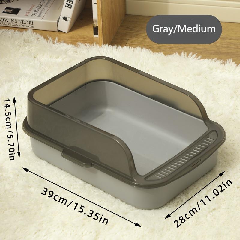 Semi-open cat litter box in pink color for large cats