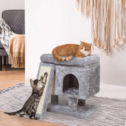 Multi-Functional Cat Nest & Climbing Tower with Scratching Board – Space-Saving All-Season Pet Home