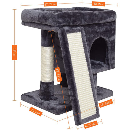 Multi-Functional Cat Nest & Climbing Tower with Scratching Board – Space-Saving All-Season Pet Home