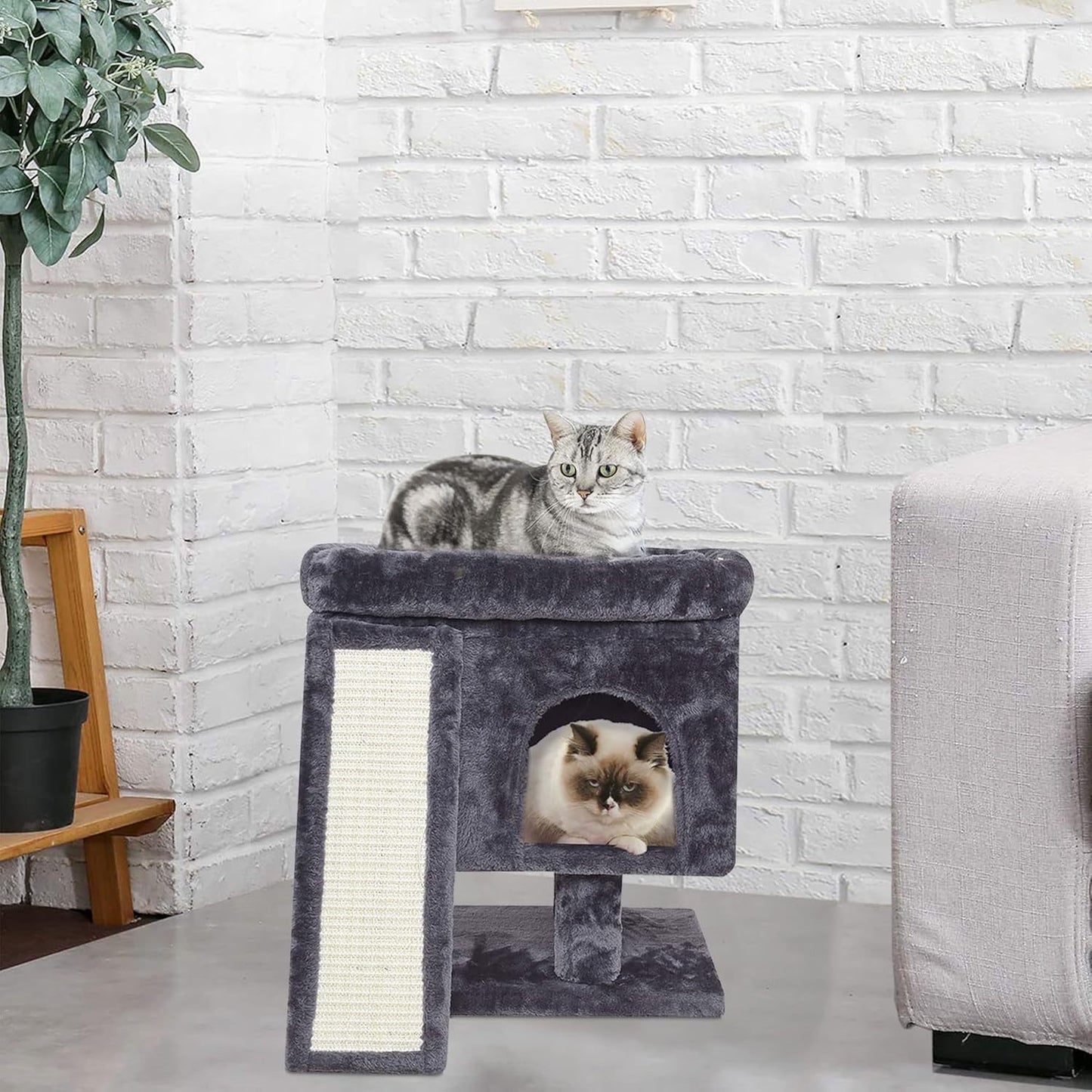 Multi-Functional Cat Nest & Climbing Tower with Scratching Board – Space-Saving All-Season Pet Home