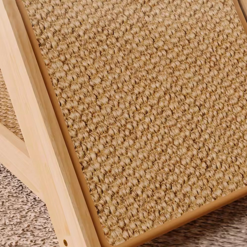Vertical Sisal Cat Scratcher with Bed | Solid Wood Cat Tree Tower with Hammock & Ramp | Durable Multi-Functional Cat Furniture – Space Saving Design