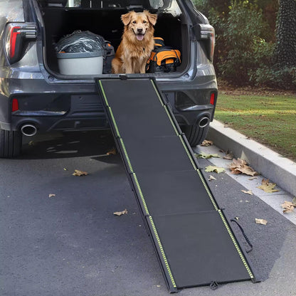 Heavy-Duty Telescopic Dog Car Ramp | Foldable Aluminum Pet Ladder for Cars, SUVs & Trucks | Non-Slip & Portable Design (Up to 70kg)