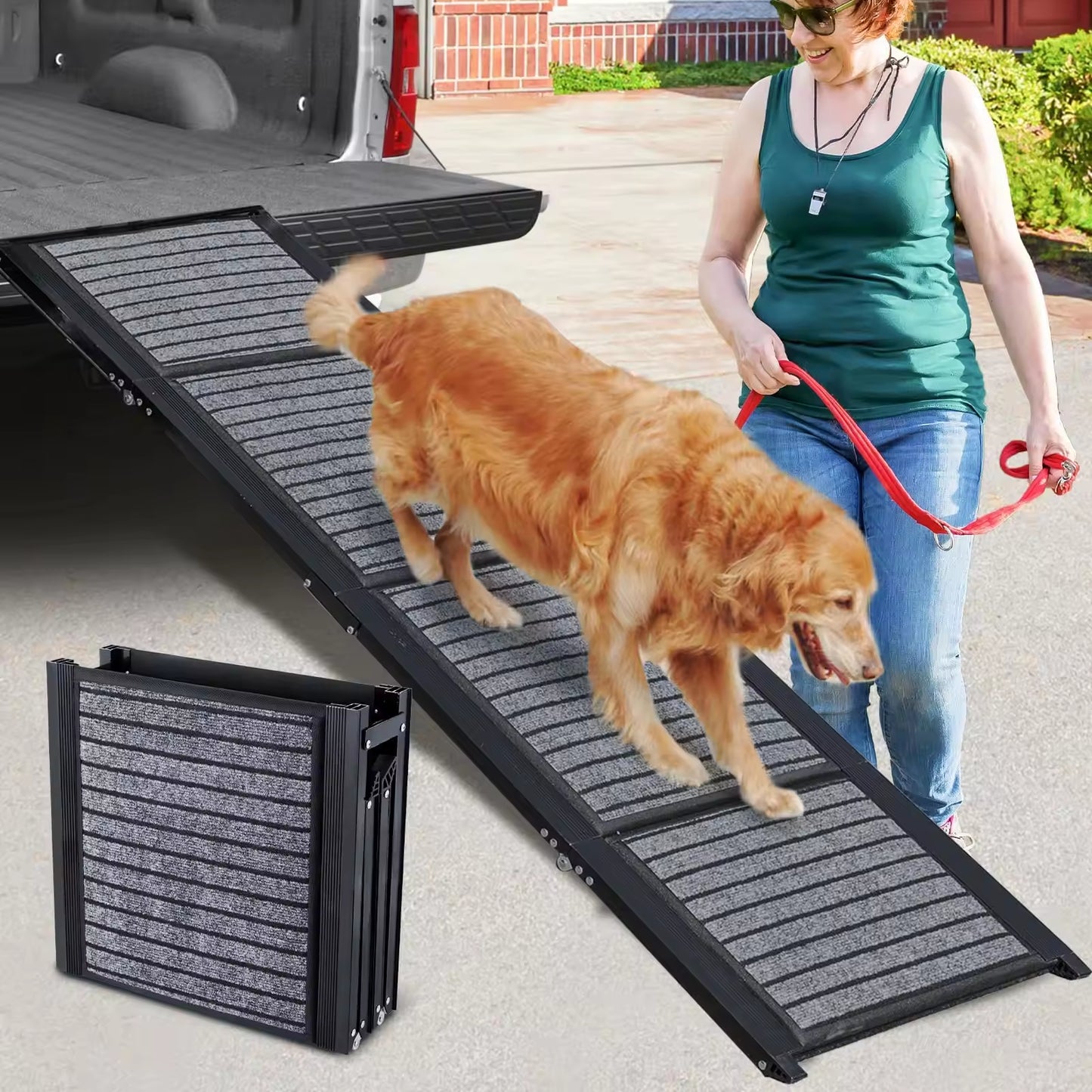 Foldable Felt Dog Car Ramp | Portable Non-Slip Pet Ladder for SUVs, Trucks & Indoor Use