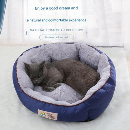 Plush Pet Bed Egg Tart Design – Winter Warm Cat Nest & Dog Bed | Cozy, Anti-Slip, Washable & Breathable Cushion for Small, Medium & Large Pets