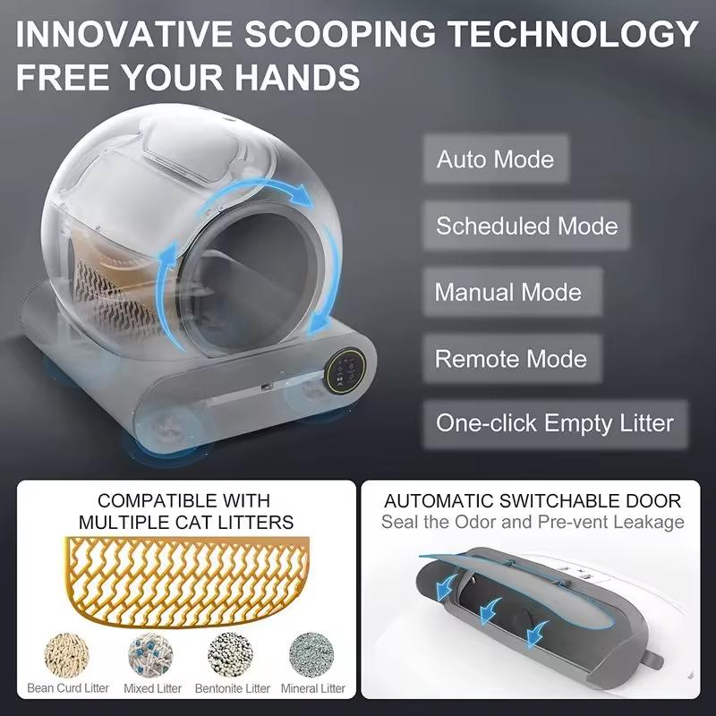 Automatic Self-Cleaning Cat Litter Box | Smart Odor Control | Large Capacity APP-Connected Cat Toilet