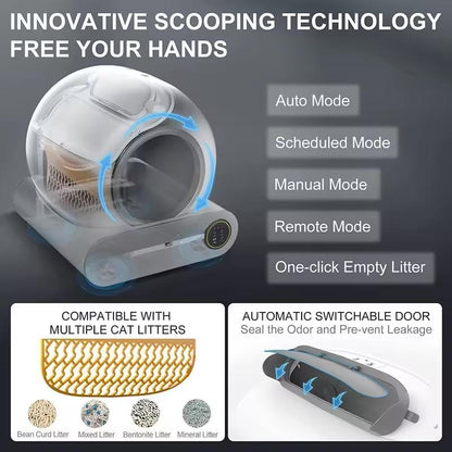 Automatic Self-Cleaning Cat Litter Box | Smart Odor Control | Large Capacity APP-Connected Cat Toilet