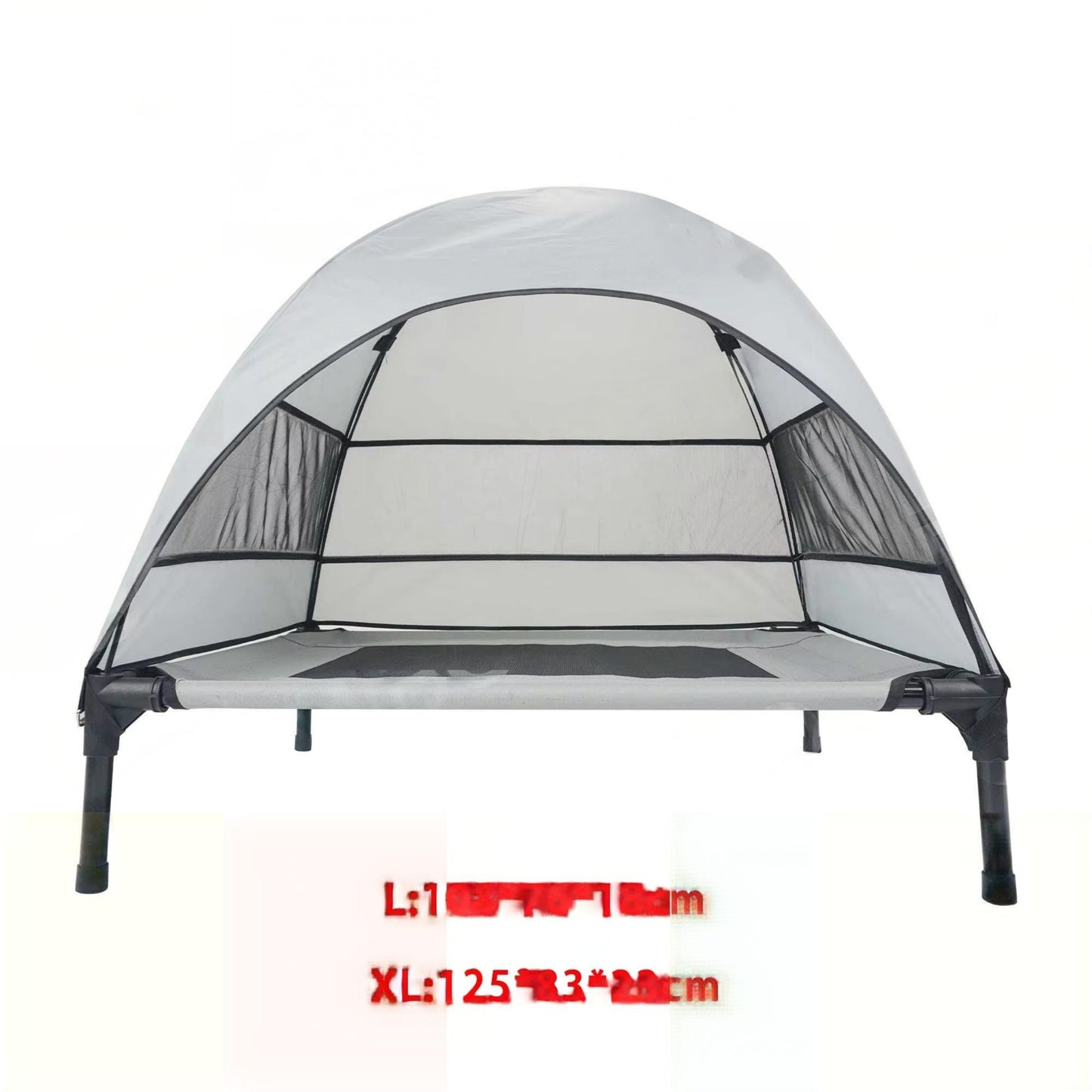 Outdoor Elevated Dog Bed with Sunshade Canopy – Waterproof, Anti-Moisture Tent Dog Bed for Spring &amp; Summer | Raised Pet Cot for Large Dogs, Travel &amp; Camping