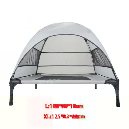 Outdoor Elevated Dog Bed with Sunshade Canopy – Waterproof, Anti-Moisture Tent Dog Bed for Spring &amp; Summer | Raised Pet Cot for Large Dogs, Travel &amp; Camping