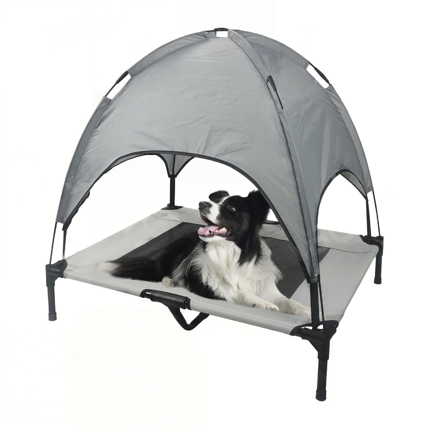 Outdoor Elevated Pet Bed with Removable Sunshade & Tent Top – Waterproof Oxford Fabric for Dogs | Portable, Durable & Comfortable