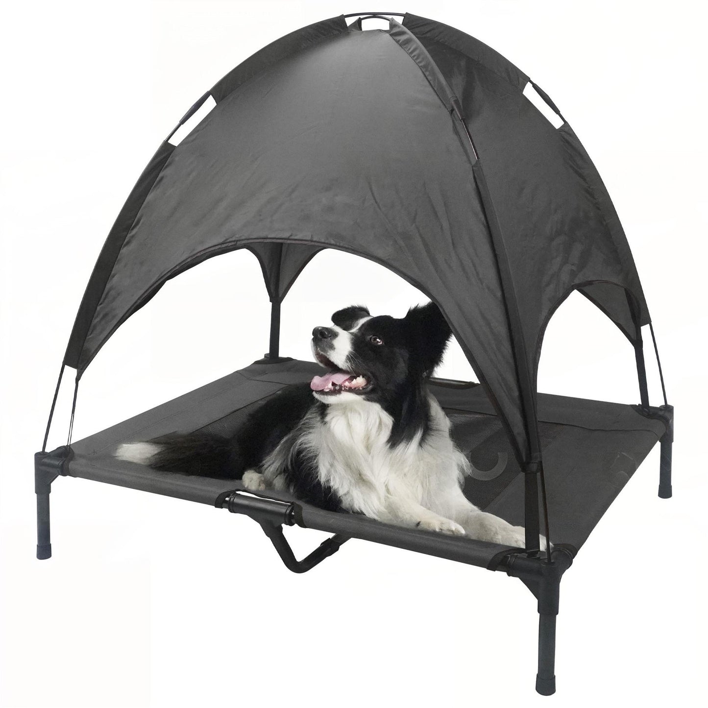 Outdoor Elevated Pet Bed with Removable Sunshade & Tent Top – Waterproof Oxford Fabric for Dogs | Portable, Durable & Comfortable