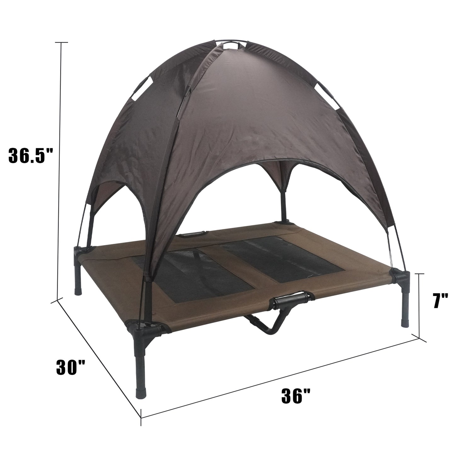 Outdoor Elevated Pet Bed with Removable Sunshade & Tent Top – Waterproof Oxford Fabric for Dogs | Portable, Durable & Comfortable