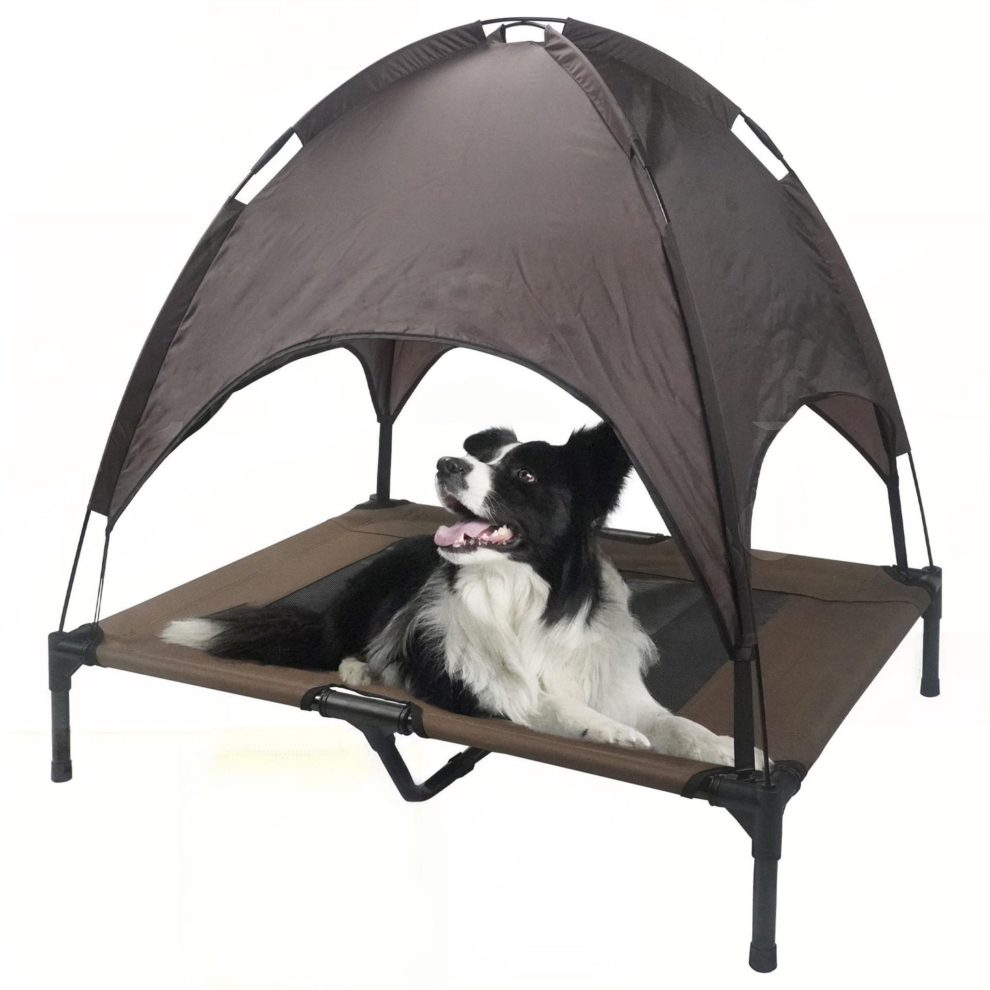 Outdoor Elevated Pet Bed with Removable Sunshade & Tent Top – Waterproof Oxford Fabric for Dogs | Portable, Durable & Comfortable